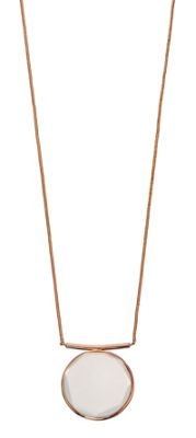 Rose gold plate stone necklace